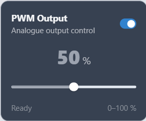 ForgeUI PWM Controller showing semantic output value and enable control